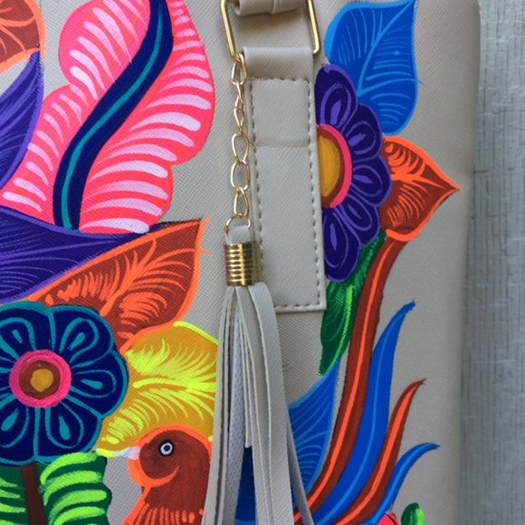 Hand Painted Mexican Tote Bag - Picture 3 of 4